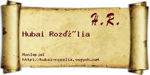 Hubai Rozália névjegykártya