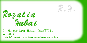 rozalia hubai business card
